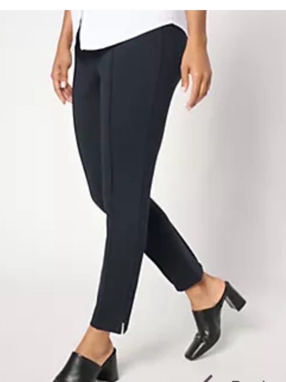 New Carla Rockmore Collection Essential Ponte Knit Black Crop Pants / Lg Petite